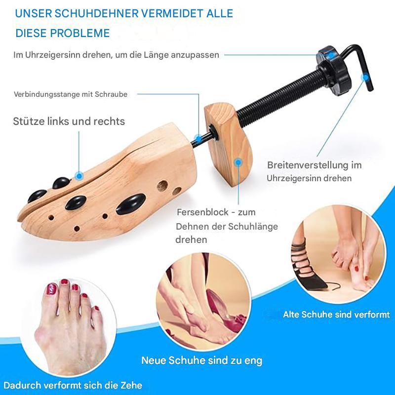 Schuhformer aus Holz – Einstellbar, 2 Stück, Für Große Füße – Bild 2
