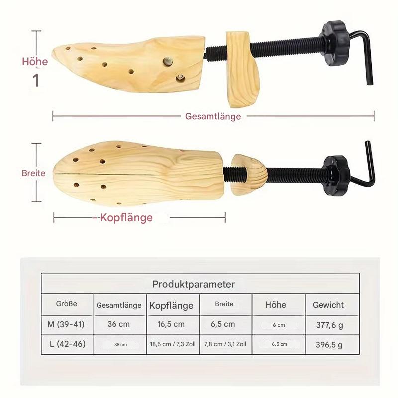 Schuhformer aus Holz – Einstellbar, 2 Stück, Für Große Füße – Bild 5