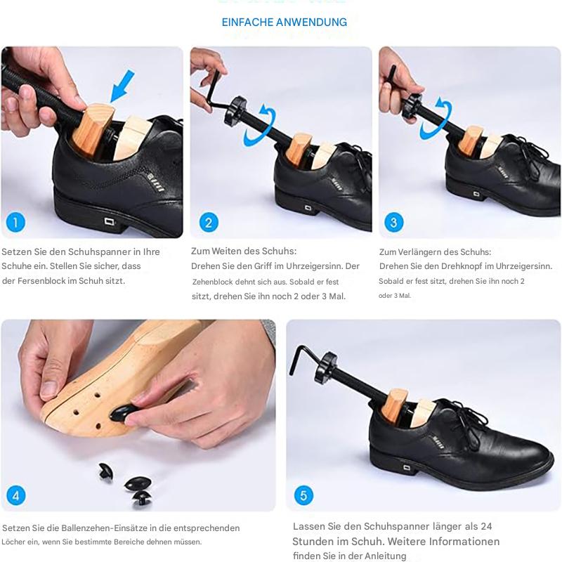 Schuhformer aus Holz – Einstellbar, 2 Stück, Für Große Füße – Bild 4