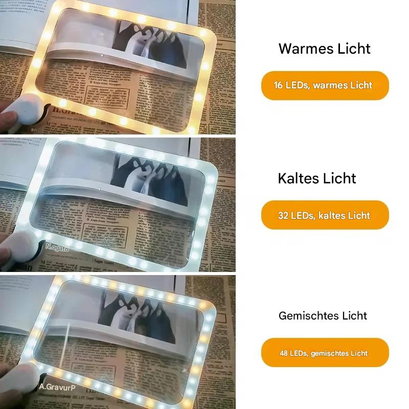 Beleuchtete Lupe 5X – 48 LED, Ideal zum Lesen für Senioren – Bild 3