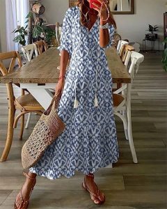 Boho Maxikleid Damen – Bauchbedeckend & Sommerlich Leicht
