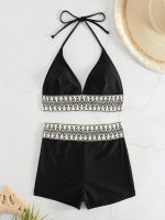 Damen High Waist Bikini Set Sportlich Strand Schwimmen