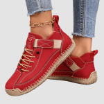 Damen orthopädische Schnür Sneaker weich bequem Lauf Schuhe