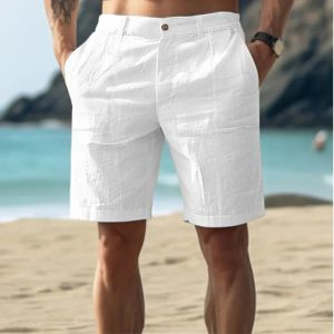 Leinen-Shorts Kordelzug für Herren Freizeit