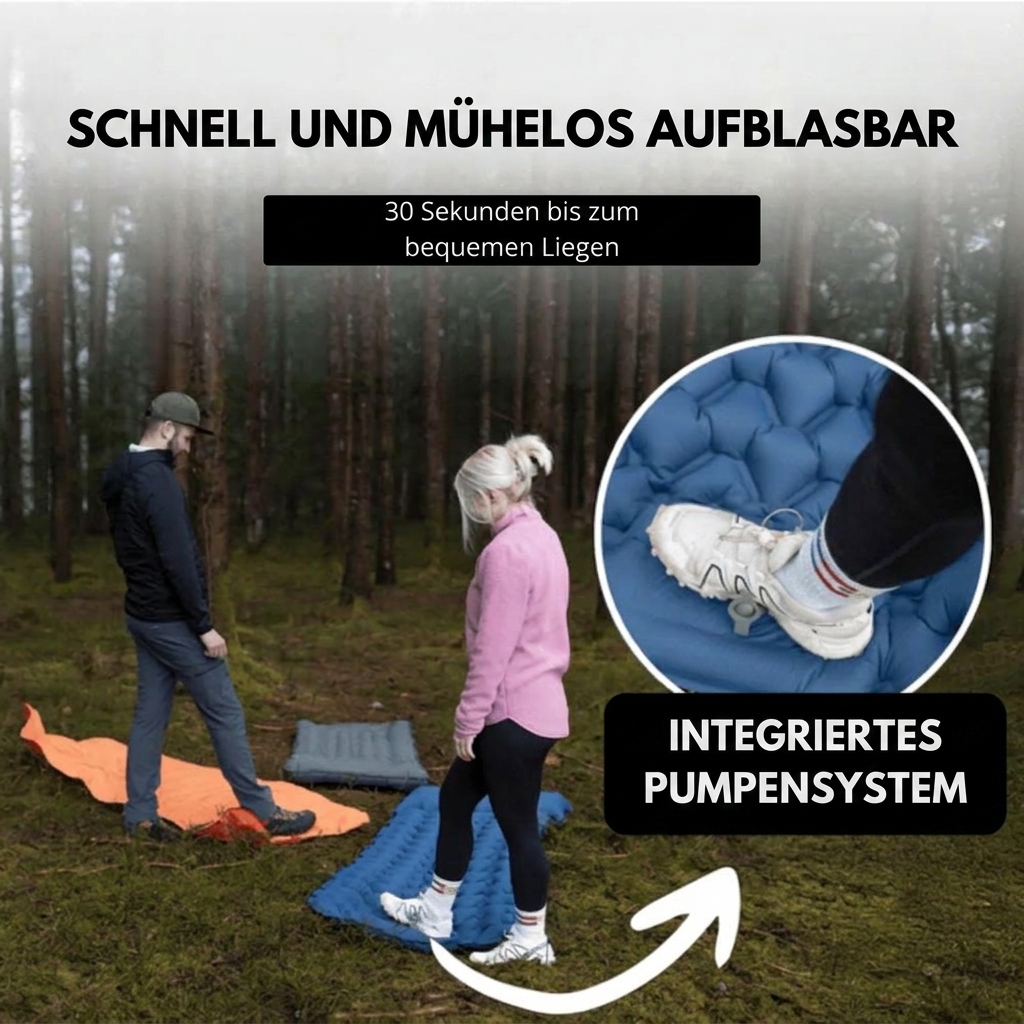 Aufblasbare Isomatte mit Fußpumpe – Ultraleicht & Kompakt – Bild 7