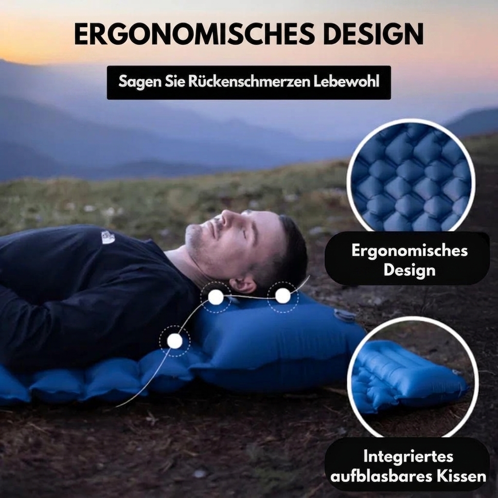 Aufblasbare Isomatte mit Fußpumpe – Ultraleicht & Kompakt – Bild 8