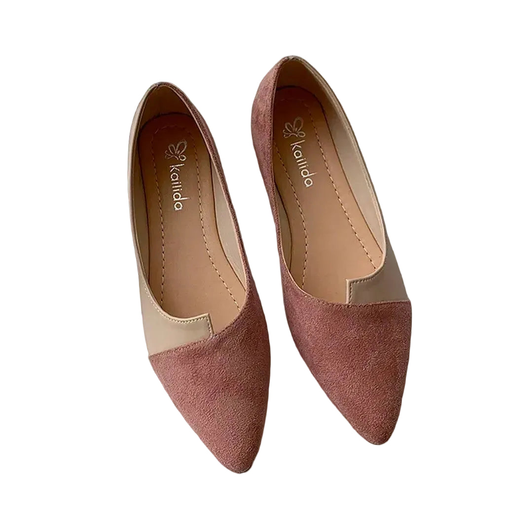 Zweifarbige Spitzen-Ballerinas Damen – Raffiniert – Bild 5