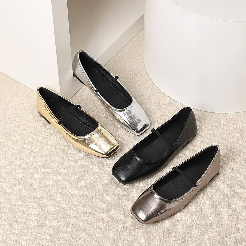 Metallic Ballerinas Eckige Spitze – Modern & Glänzend – Bild 8