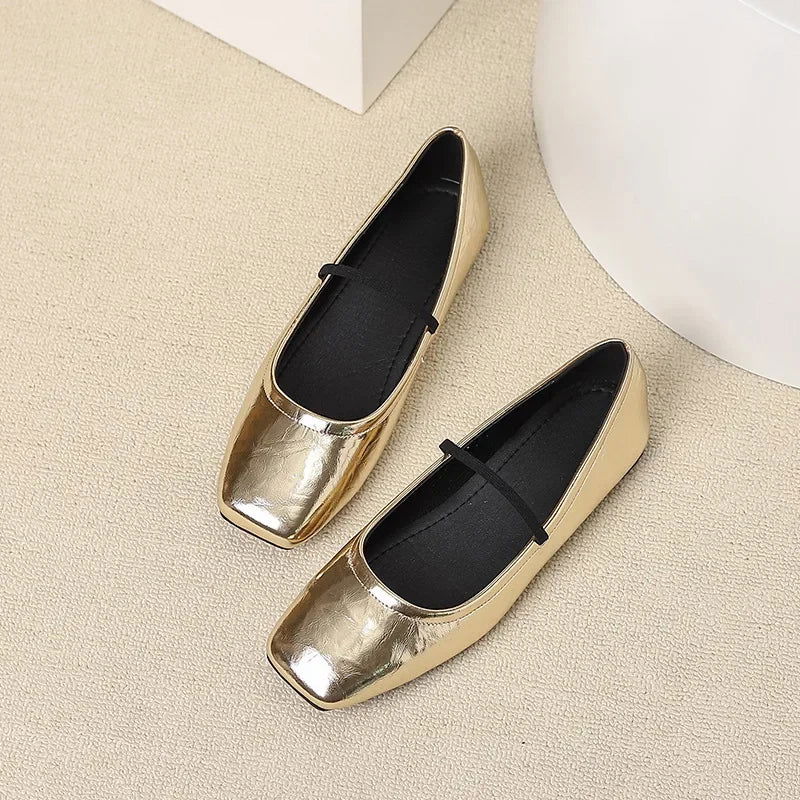 Metallic Ballerinas Eckige Spitze – Modern & Glänzend – Bild 9