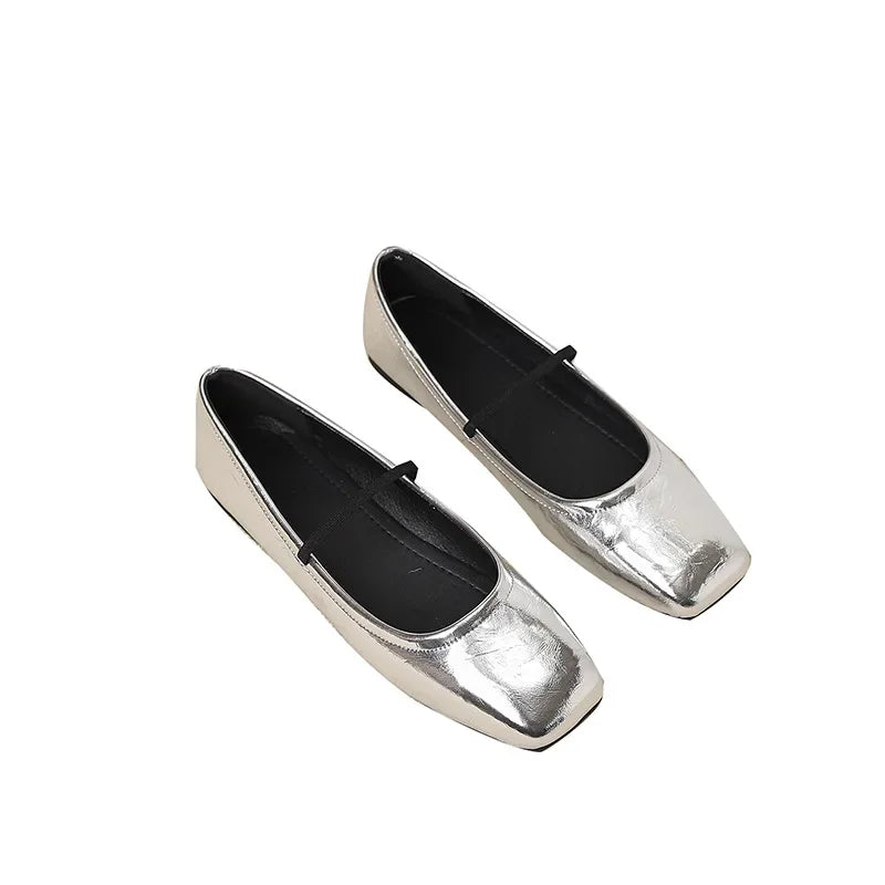 Metallic Ballerinas Eckige Spitze – Modern & Glänzend – Bild 6