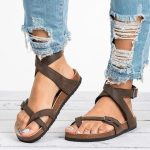 Damen Strandsandalen bequem Korkfußbett Sommer