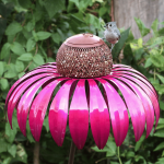 Vogelfutterspender Metall Sonnenblume Garten wetterfest, 2er-Set
