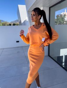 Damen Sweatshirt Kleid Set – Eleganz trifft Komfort