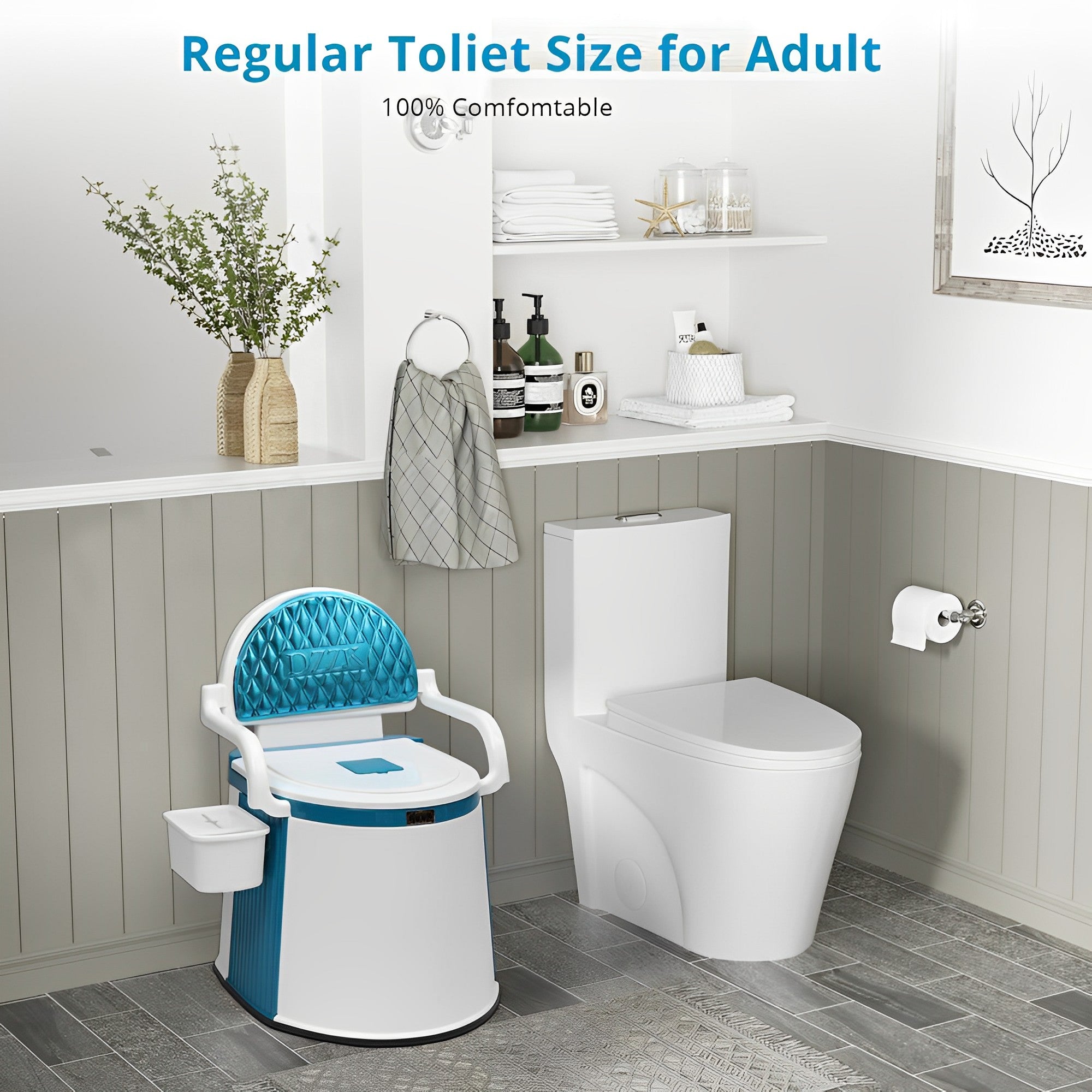 Mobile Campingtoilette 5 Gallonen mit Rückenlehne & Deckel – Bild 3