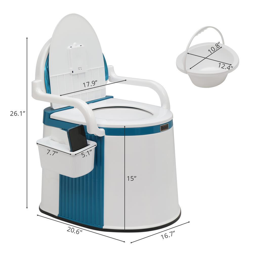 Mobile Campingtoilette 5 Gallonen mit Rückenlehne & Deckel – Bild 7