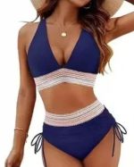 Damen Bikini Hochtaillen-Passform für Strand & Pool