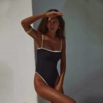 Damen Bandeau Badeanzug verstellbare Träger Strand Pool