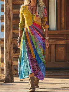 Boho Sommerkleid mit Sonnenmuster | Leicht & Elegant