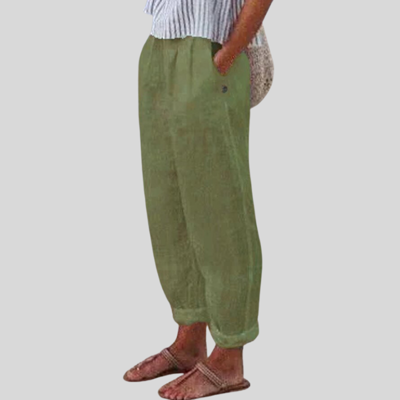 Leinenhose Damen Sommer locker atmungsaktiv – Bild 3