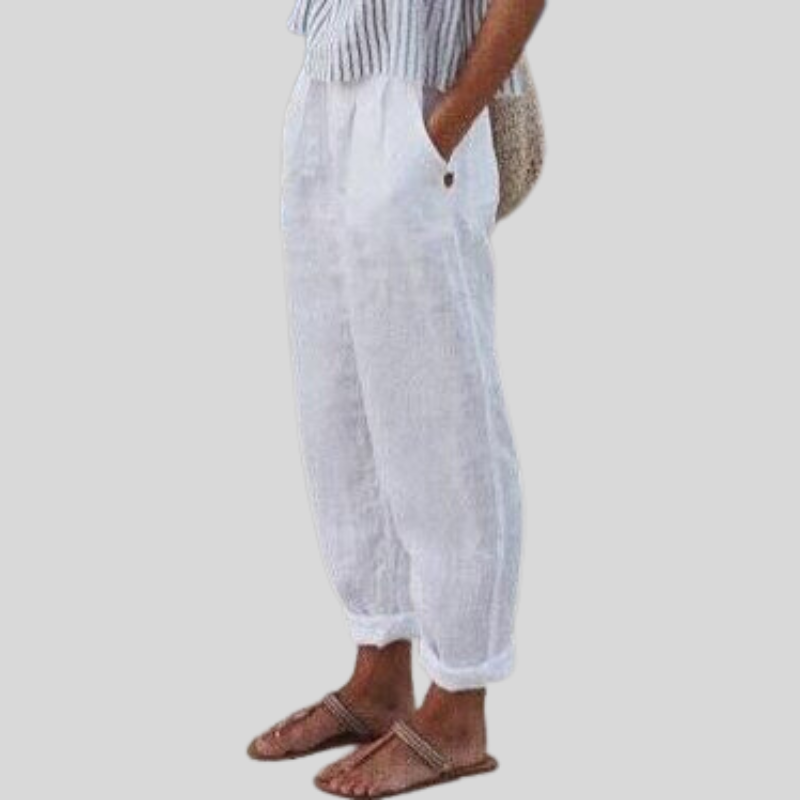 Leinenhose Damen Sommer locker atmungsaktiv – Bild 5