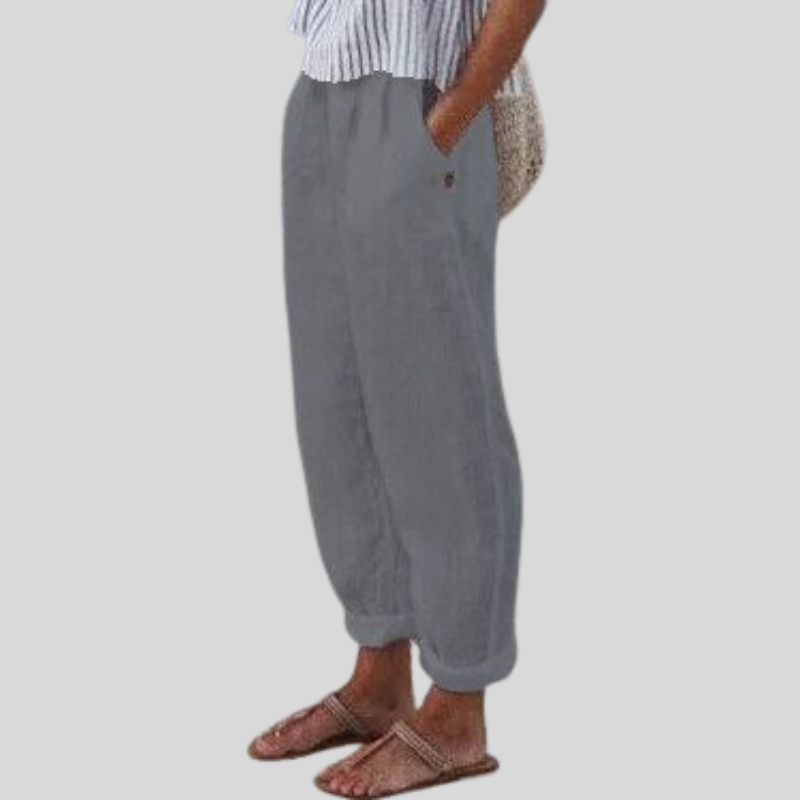 Leinenhose Damen Sommer locker atmungsaktiv – Bild 4