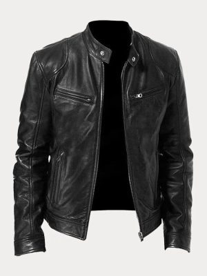 Kunstleder Bikerjacke für Damen | Taillierter Schnitt