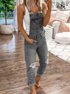 Jeans Overall bequem Sommer knöchellang vielseitig