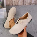 Vintage Damen Slip-on Schuhe rund Zehen bequem leichte Alltagsschuhe