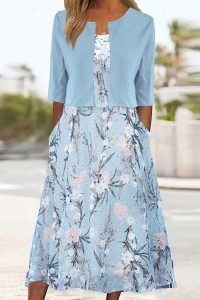 Blumen Zweiteiliges Midi-Kleid | Sommerlicher Chic