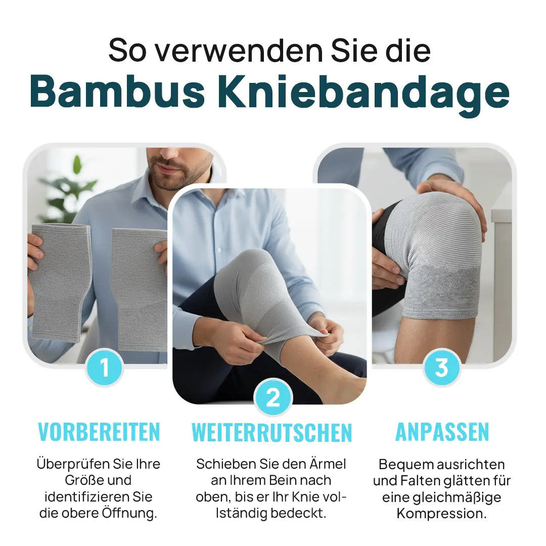 Knie-Stützbandage Bambus Sport Gelenkschutz Größen S-2XL – Bild 7