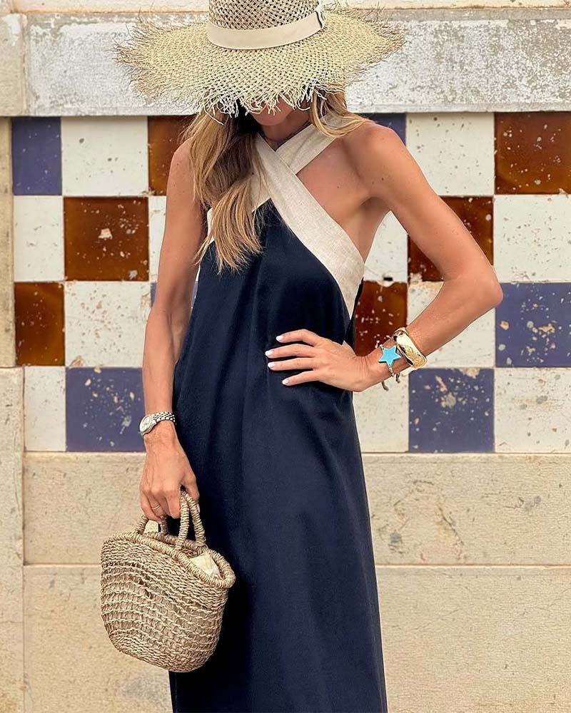 Damen Sommerkleid Lang Wickeloptik Fließend Elegant – Bild 14