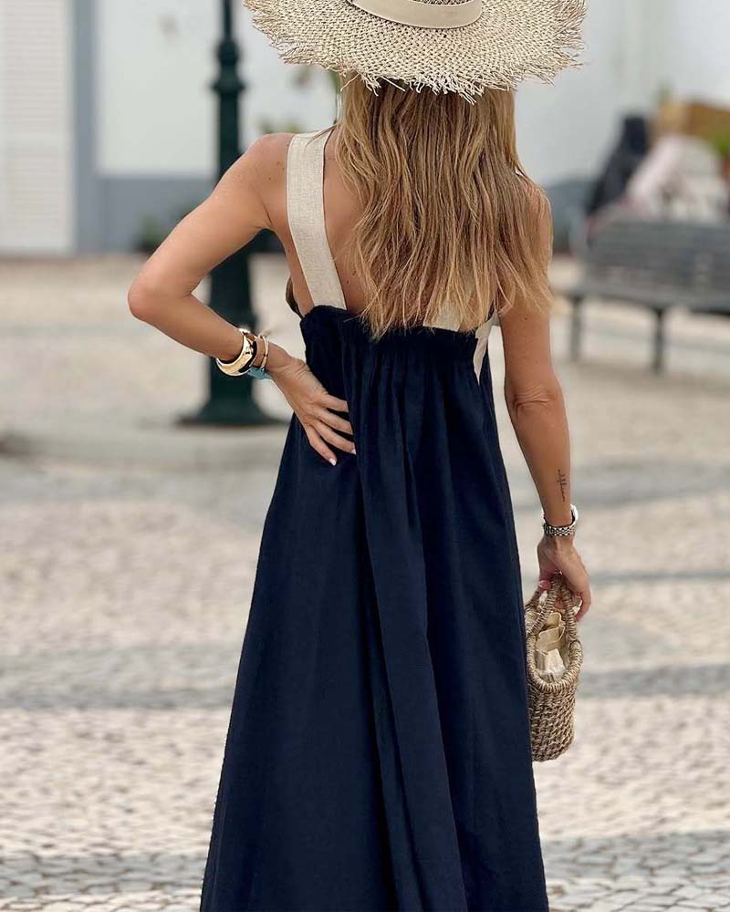 Damen Sommerkleid Lang Wickeloptik Fließend Elegant – Bild 13