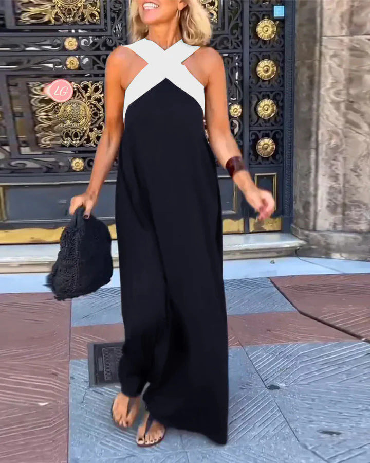 Damen Sommerkleid Lang Wickeloptik Fließend Elegant – Bild 9