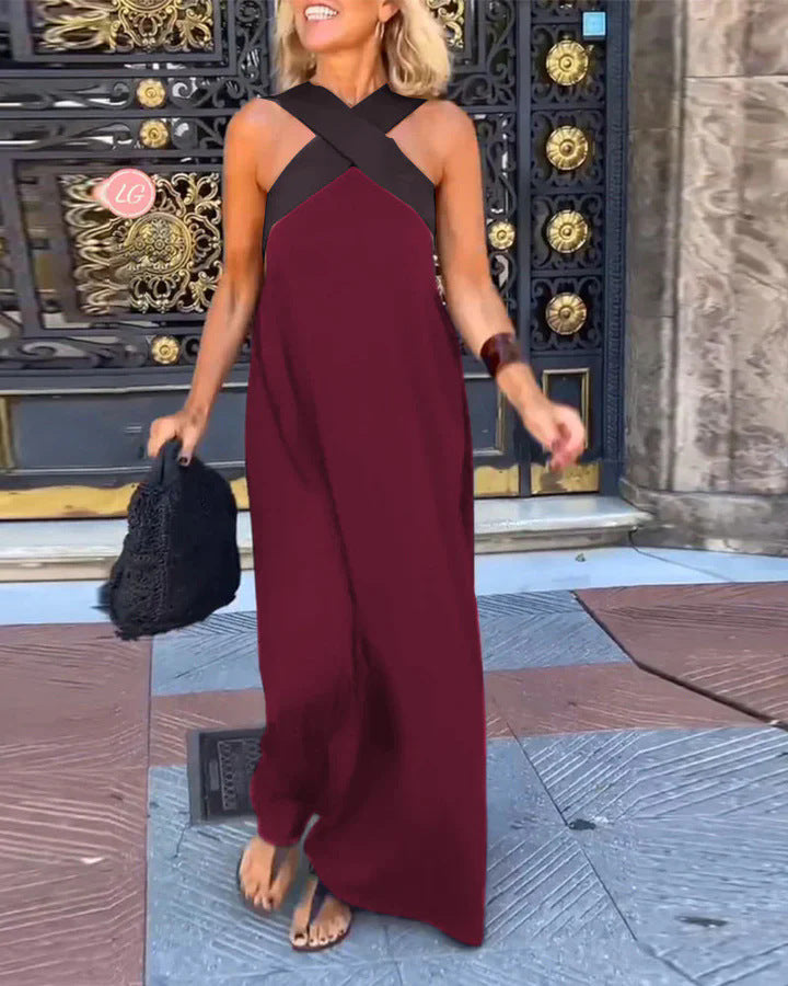 Damen Sommerkleid Lang Wickeloptik Fließend Elegant – Bild 8