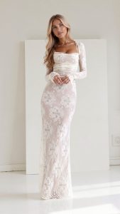 Elegantes Spitzenkleid mit Korsett-Oberteil für besondere Anlässe