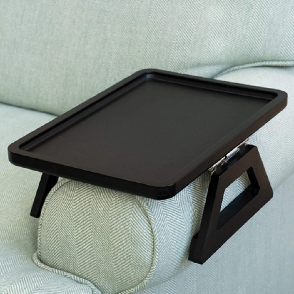 Klemmbares Bambus Sofa Tablett – Platzsparende Armlehnen Ablage – Bild 4