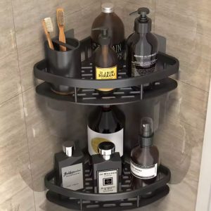 Platzsparendes Edelstahl Eckregal für Bad & Dusche