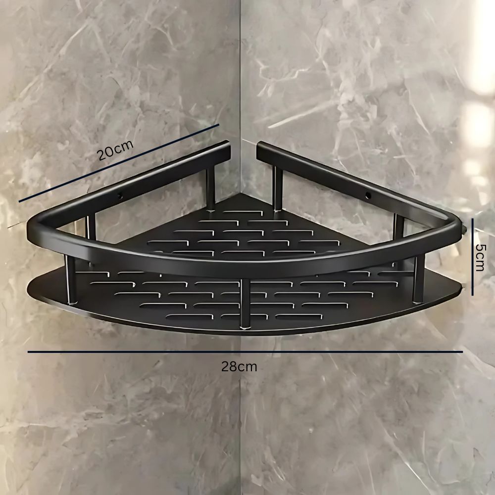 Platzsparendes Edelstahl Eckregal für Bad & Dusche – Bild 3