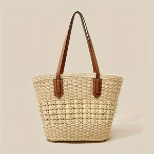 Korbtasche Strandtasche Damen Sommer Naturmaterial