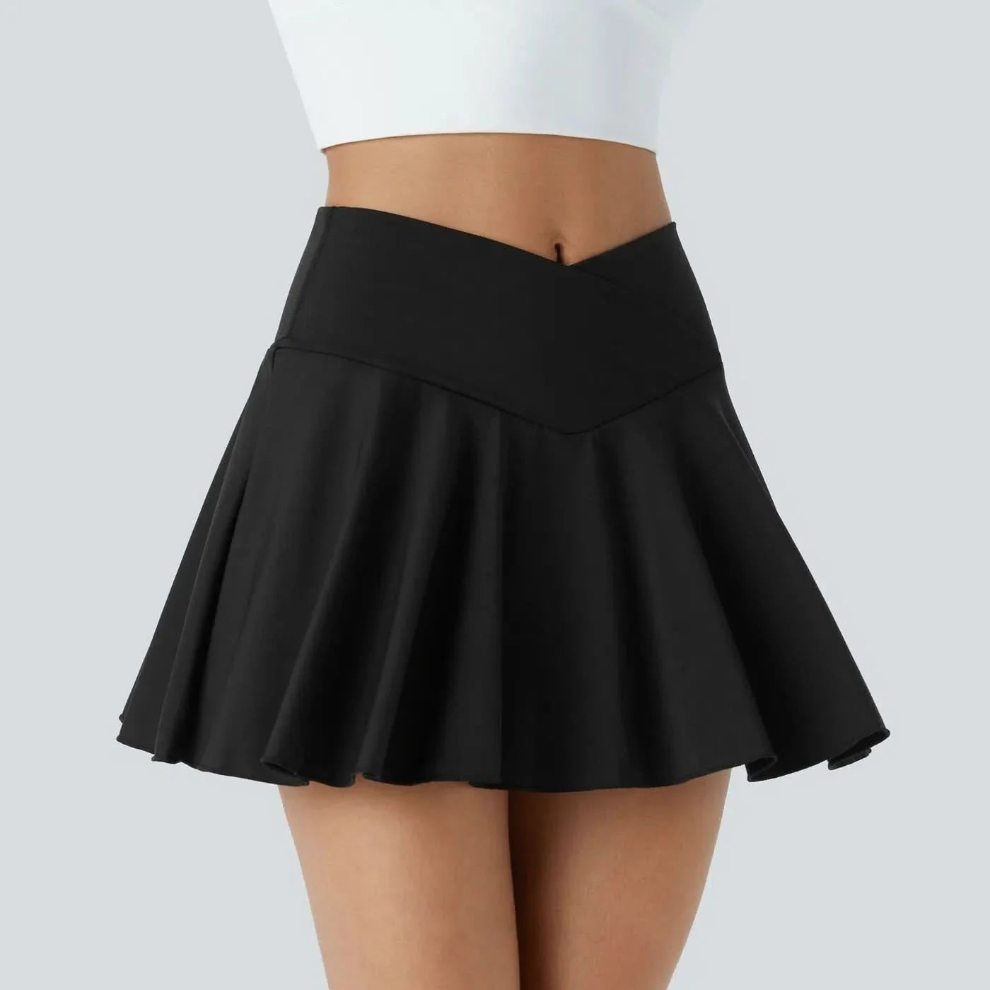 Kurzer Damen Sportrock mit integrierten Shorts – Bild 5