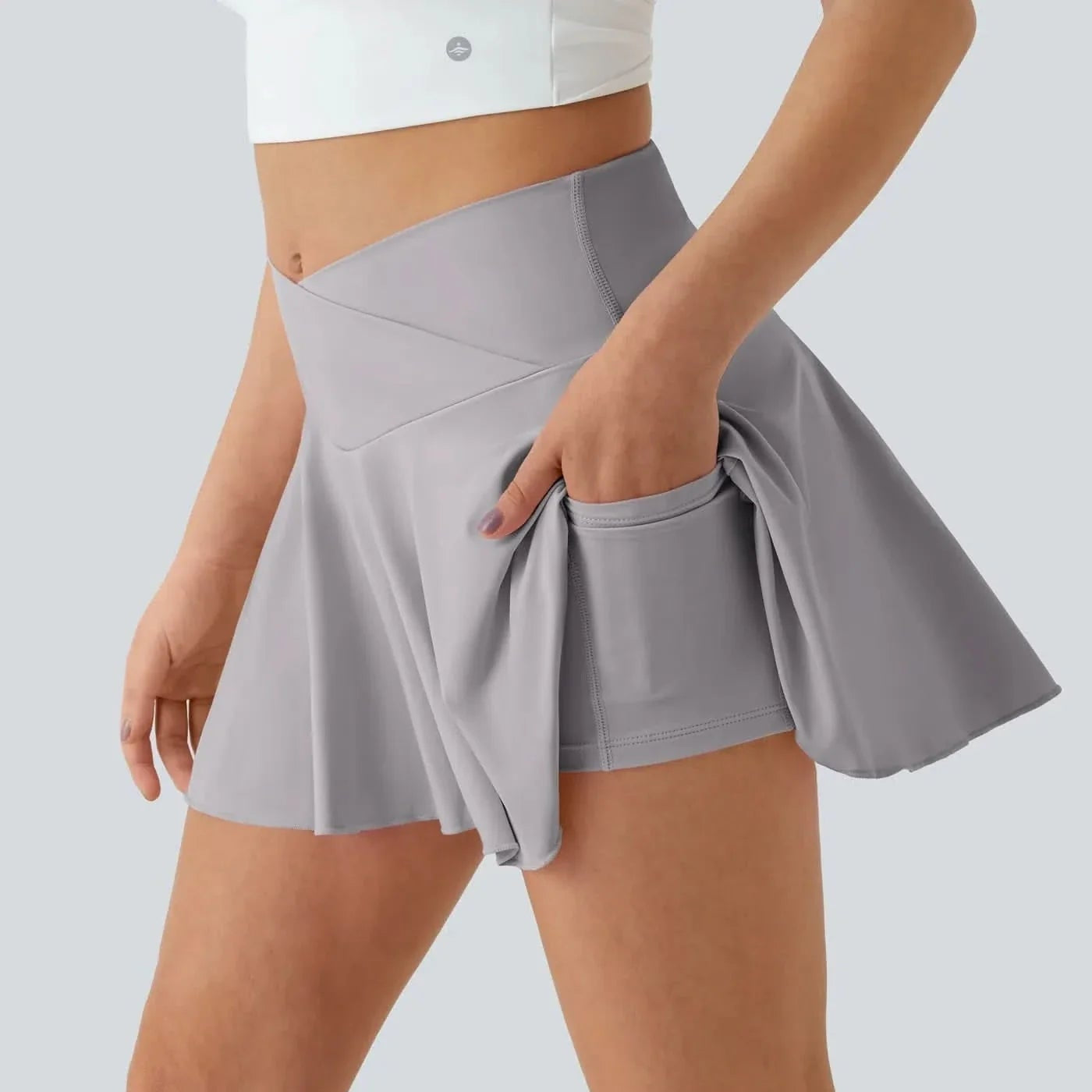 Kurzer Damen Sportrock mit integrierten Shorts – Bild 7