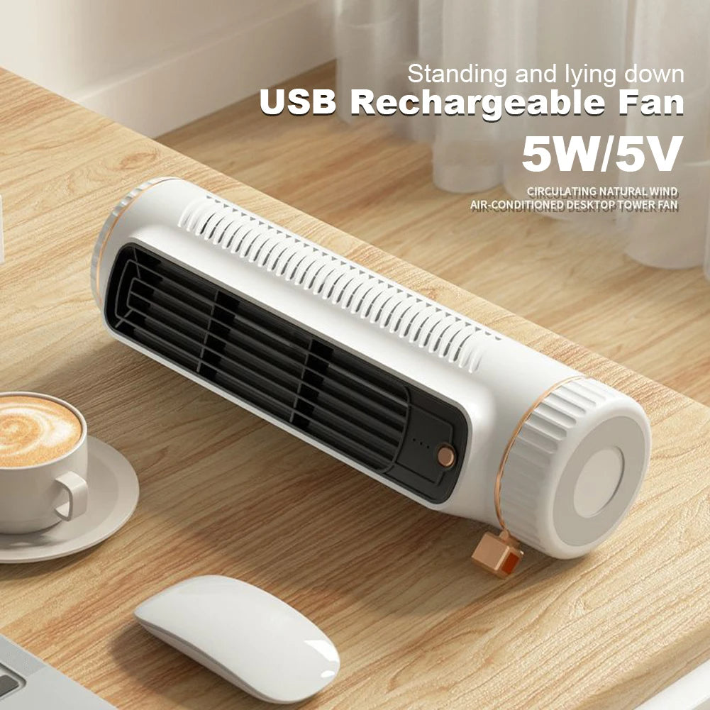 Mobiler blattloser Turmventilator USB | Leiser Raumkühler Büro – Bild 3