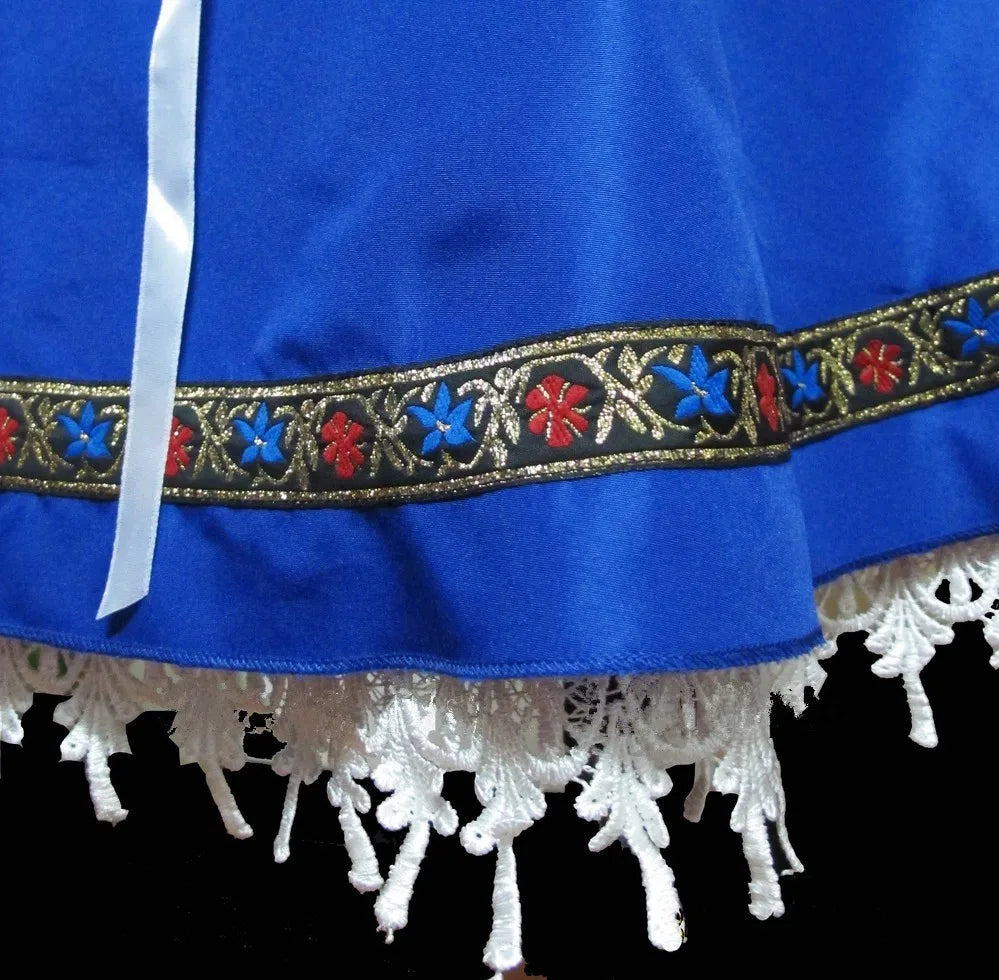 Festliches Damen Trachtenkleid Blau mit Spitzenbesatz – Bild 5