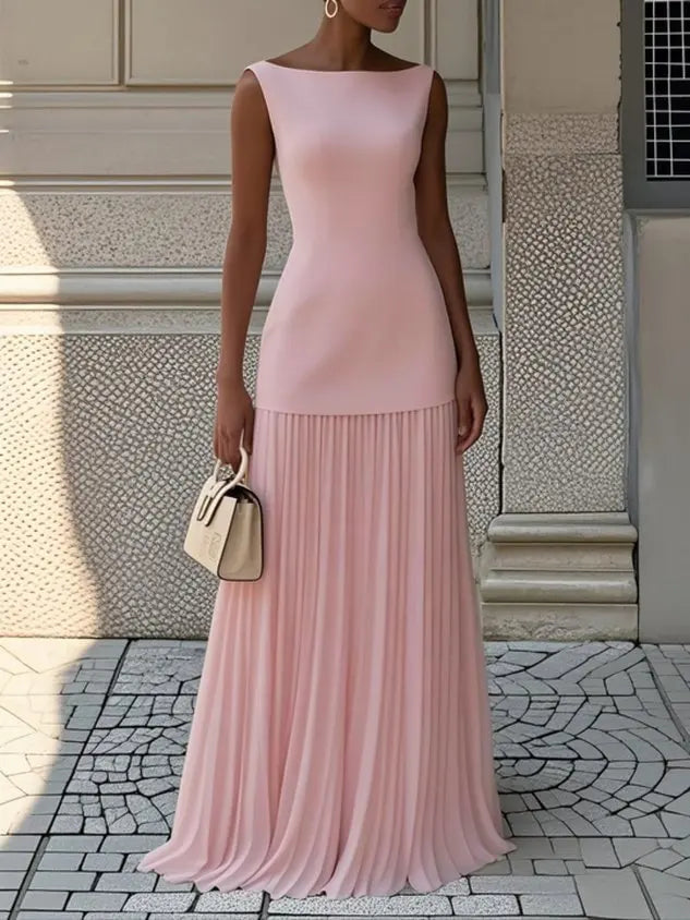 Damen Maxikleid Plissee Sommer Schulterfrei – Luftig & Stilvoll – Bild 3