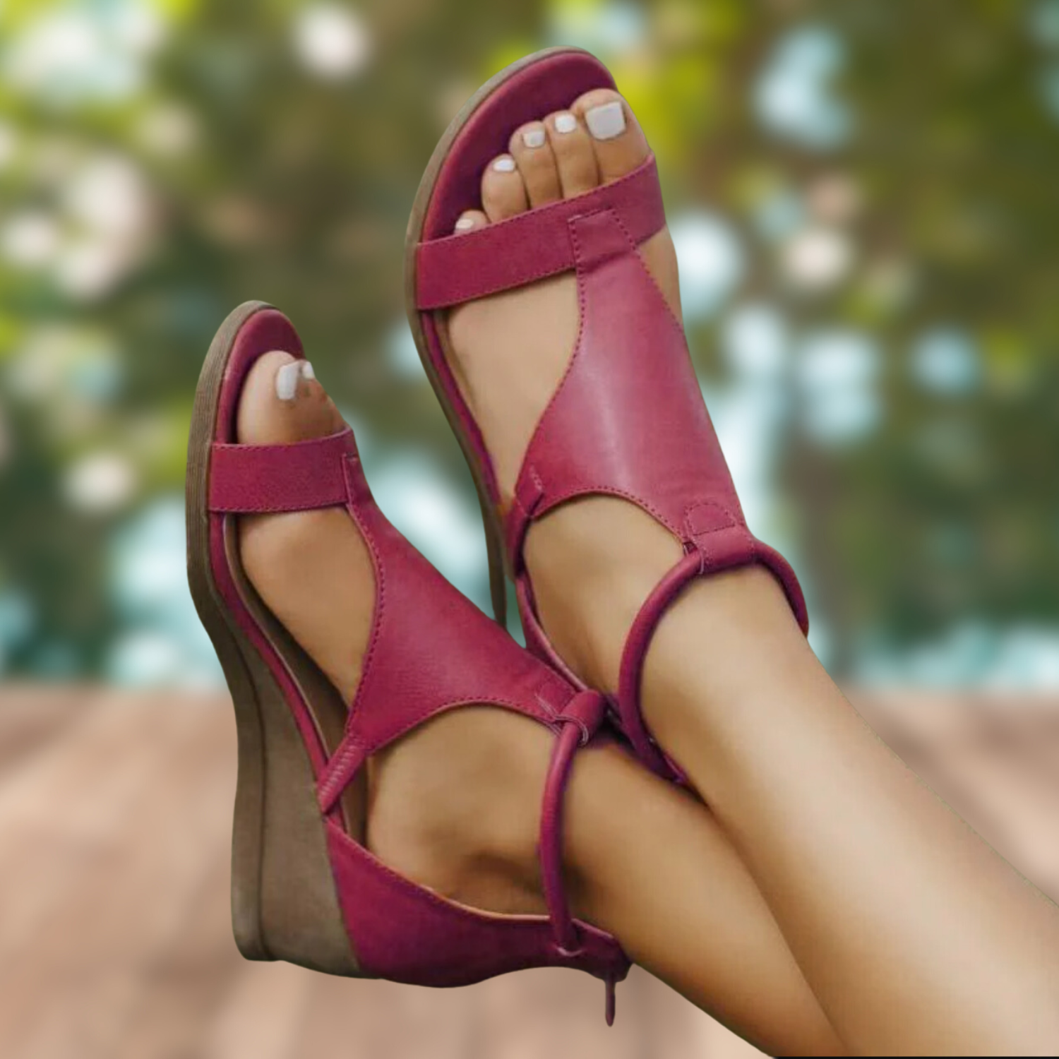 Bequeme Keilsandalen für Damen mit Fußgewölbestütze – Bild 4