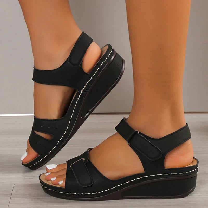 Damen Sommersandalen vegan Leder bequem verstellbar – Bild 3