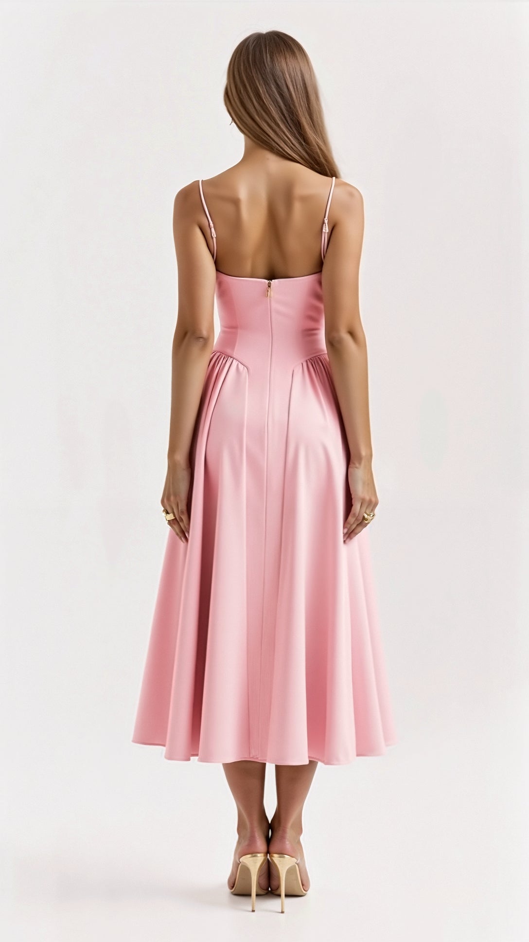Festliches A-Linien-Kleid mit Korsett-Oberteil Midi – Bild 9