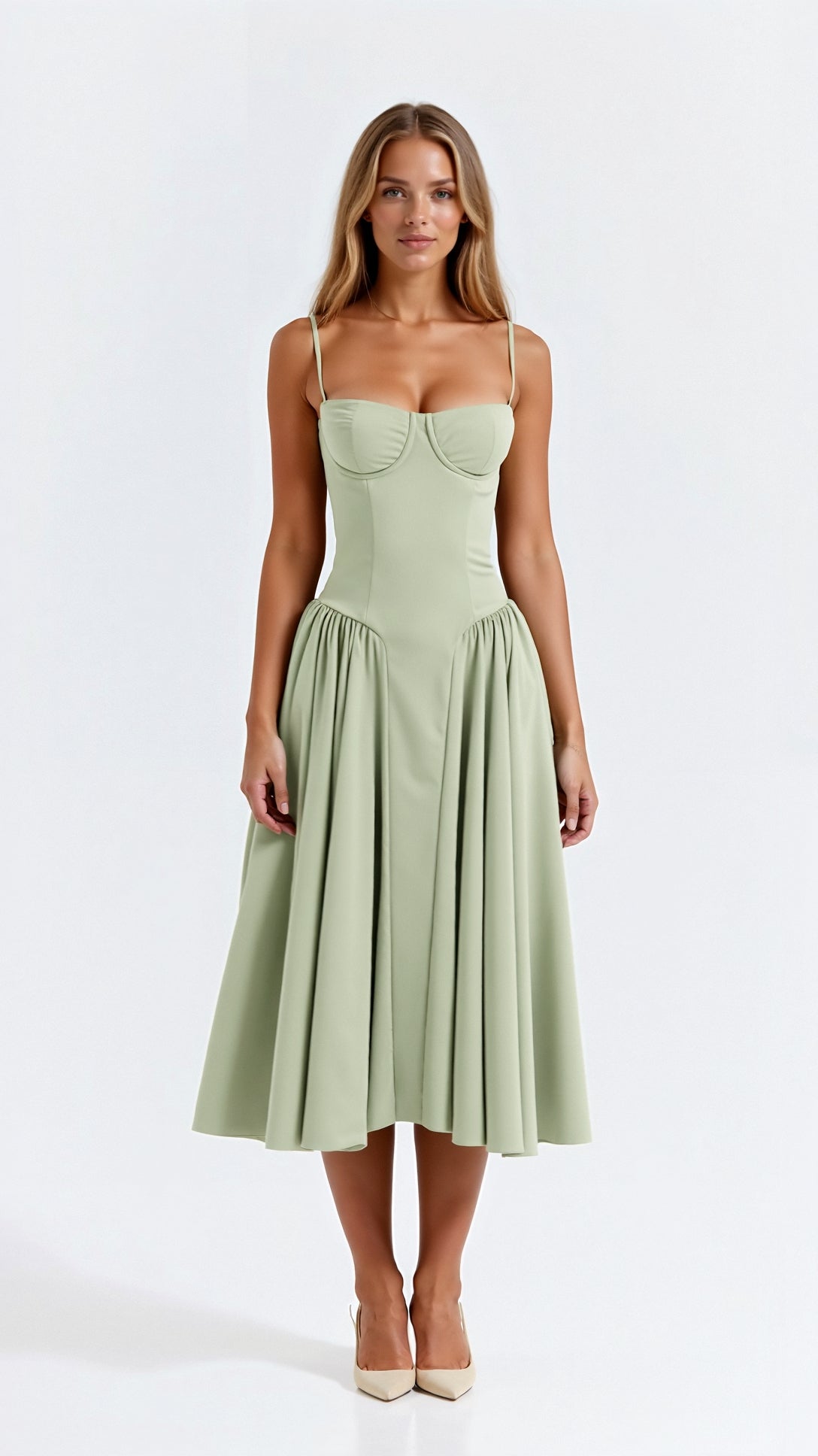 Festliches A-Linien-Kleid mit Korsett-Oberteil Midi – Bild 6