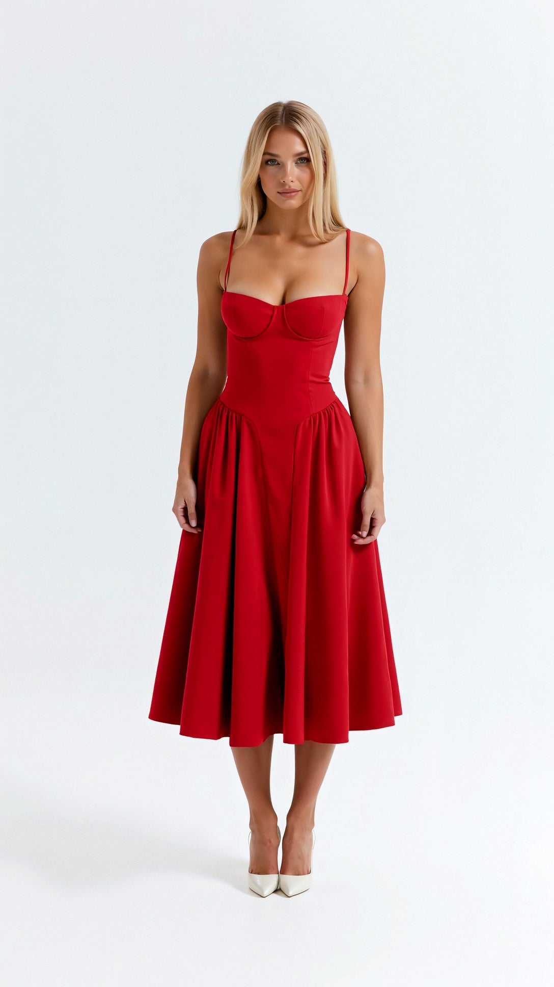 Festliches A-Linien-Kleid mit Korsett-Oberteil Midi – Bild 7