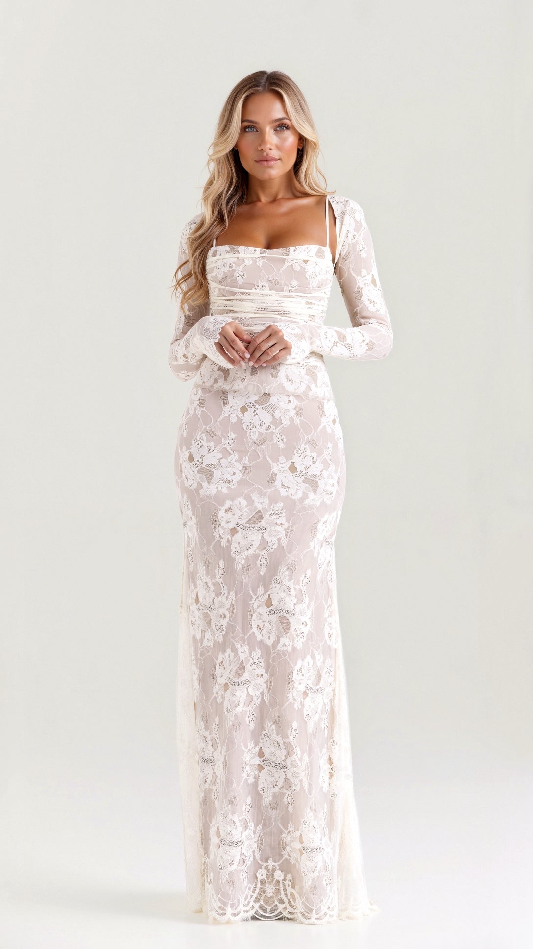 Elegantes Spitzenkleid mit Korsett-Oberteil für besondere Anlässe – Bild 2